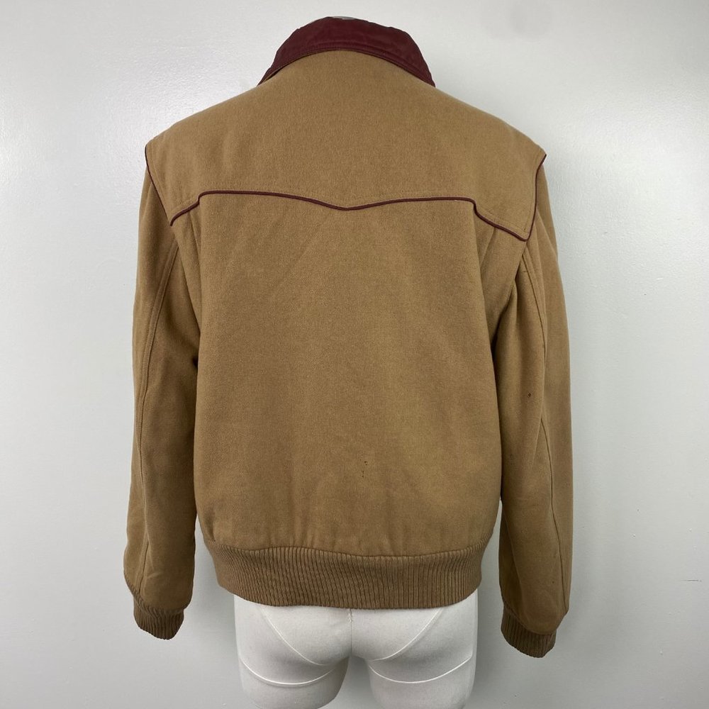 Vintage Anderson-Little Tan w/ Red Trim Coat Large Wool Blend - Picture 12 of 15